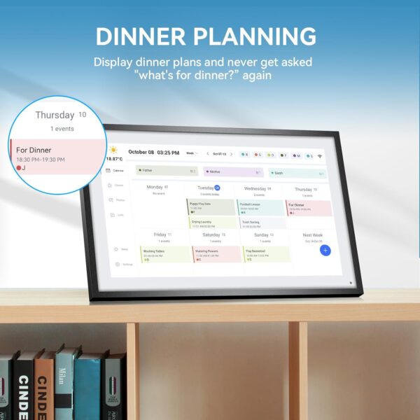 Calendar,Digital Calendar,15.6inch Large Digital Calendar FHD Resolution 1920 * 1080,Smart Touchscreen Interactive Display for Family Schedules - Wall Mount Included-32G&5G