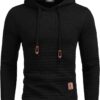 COOFANDY Mens Hooded Sweatshirt Casual Long Sleeve Drawstring Waffle Knit Pullover Hoodies