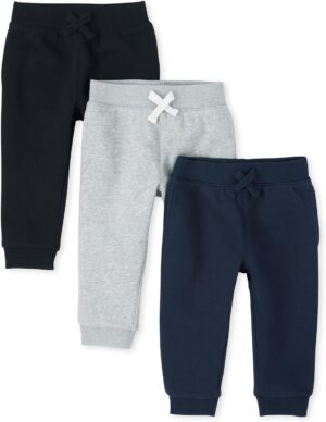 The Children's Place Baby Boys' Active Fleece Jogger Pants 2 Pack