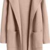 ANRABESS Women's Open Front Knit Lightweight Cardigan Casual Long Coatigan Sweater Lady Jacket Coat 2025 Fall Outerwear