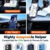 Qifutan Car Phone Holder Mount Phone Mount for Car Windshield Dashboard Air Vent Universal Hands Free Automobile Cell Phone Holder Fit for iPhone Smartphone Carbon Fiber