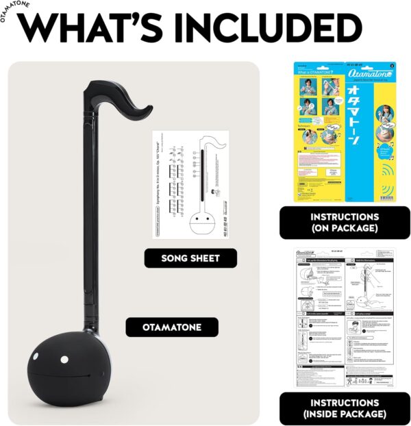 Otamatone Japanese Electronic Musical Instrument Portable Music Synthesizer from Japan by Maywa Denki Studio Award Winning, Educational Fun Gift for Children, Teens & Adults - Black