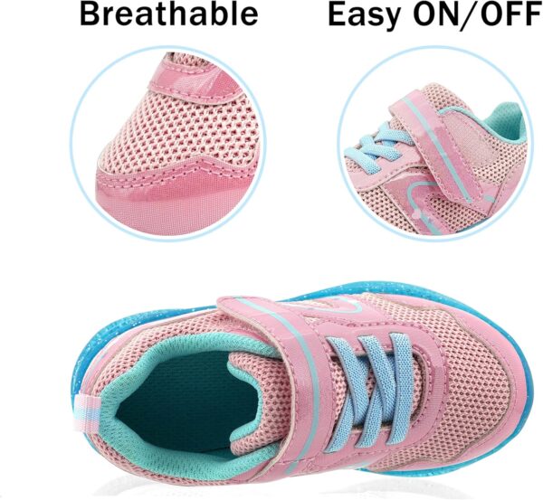 YESKIS Toddler Boys Girls Light Up Shoes LED Flashing Lightweight Mesh Breathable Adorable Running Sneakers for Toddler and Little Kid