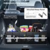 HOTOR Trunk Organizer for Car - Car Organizer with Built-In Leakproof Car Cooler, Collapsible Trunk Organizer with Cooler for Car, SUV, Sedan, with Base Panel (3 Compartments, Black),31.9"×12.6"×10.6”