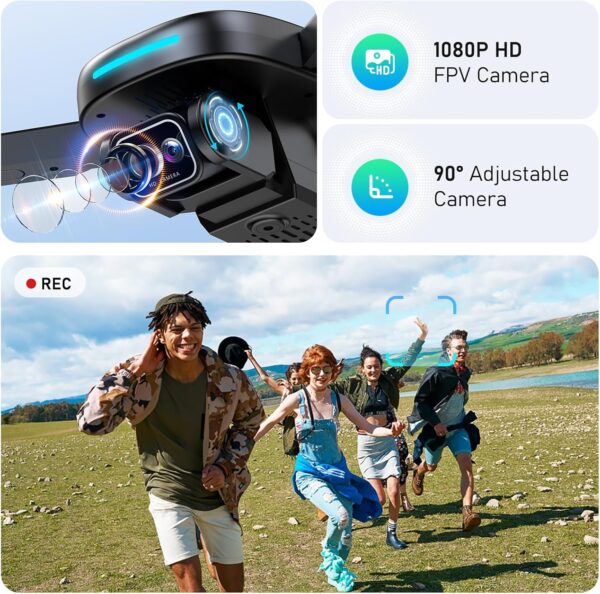 Mirason Drone with Camera, 1080P HD FPV Camera Drone with Brushless Motor, 2 Batteries, 360 Flips, Headless Mode, Gravity Control, 36 Mins Long, Flight Foldable Mini Drone for Kids and Beginner