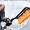 AstroAI 27" Snow Brush and Ice Scrapers for Car Windshield, Detachable Snow Scrapers with Ergonomic Foam Grip for Cars, Trucks, SUVs (Heavy Duty ABS, PVC Brush, Orange)