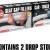 Drop Stop - The Original Patented Car Seat Gap Filler (As Seen On Shark Tank) - Between Seats Console Organizer, Set of 2 and Slide Free Pad and Light