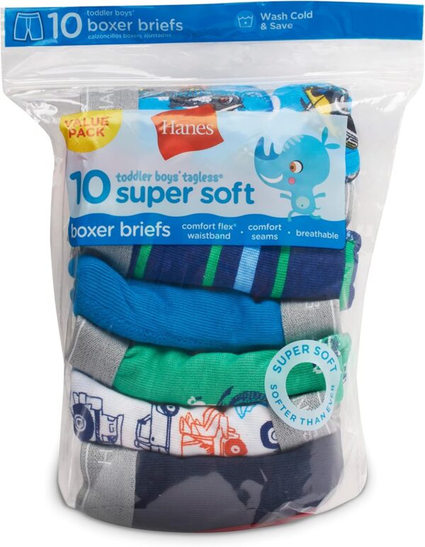 Hanes Boys' and Toddler Comfort Flex and ComfortSoft Boxer Briefs, Multipack