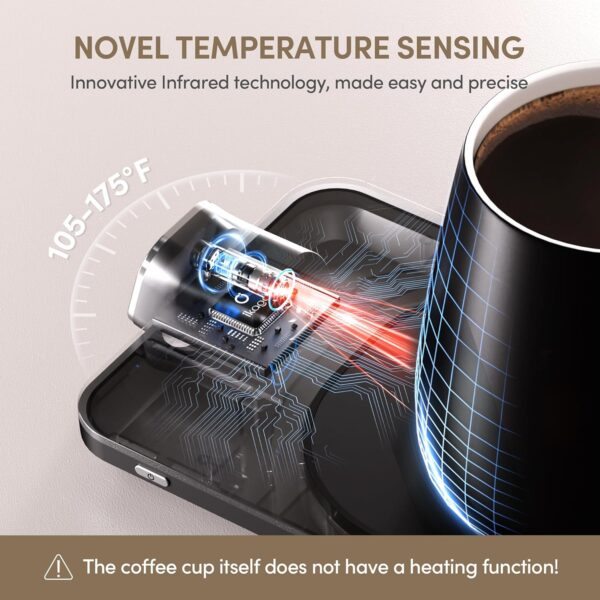 Smart Heated Coffee Mug Warmer & Mug Set - Heated Coffee Warmer with Auto Shut Off, 1°F Precise Temperature Control Coffee Warmer, Electric Mug Warmer for Desk, Birthday Gifts for Women and Men