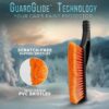 EcoNour 27" Aluminum Snow Brush with Ice Scrapers for Car Windshield and Window | Car Snow Scraper and Brush with Ergonomic Foam Grip Winter Accessories (Orange)