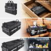 HOTOR Trunk Organizer for Car - Car Organizer with Built-In Leakproof Car Cooler, Collapsible Trunk Organizer with Cooler for Car, SUV, Sedan, with Base Panel (3 Compartments, Black),31.9"×12.6"×10.6”