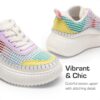 DREAM PAIRS Girls Shoes Sneakers Tennis Shoes Kids Fashion Platform Lightweight Lace Up Casual Walking Shoes