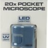 Carson MicroMini 20x Pocket Microscope, UV and LED Flashlight, Blue (MM-280B)