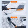 AstroAI 27" Snow Brush and Ice Scrapers for Car Windshield, Detachable Snow Scrapers with Ergonomic Foam Grip for Cars, Trucks, SUVs (Heavy Duty ABS, PVC Brush, Orange)