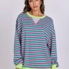 ANRABESS Women Striped Oversized Sweatshirt Long Sleeve Crewneck Shirts 2025 Fall Fashion Pullover Sweater Trendy Clothes