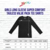 Brix Girls' Long Sleeve Tees - 100% Cotton Tagless 4 -Pack Crew Neck Super Soft Cotton T Shirts.