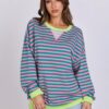 ANRABESS Women Striped Oversized Sweatshirt Long Sleeve Crewneck Shirts 2025 Fall Fashion Pullover Sweater Trendy Clothes