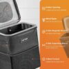 HOTOR Car Trash Can with Lid and Storage Pockets - 100% Leak-Proof Organizer, Waterproof Garbage Can, Multipurpose Trash Bin for Car, 2 Gallons, Black