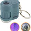 Carson MicroMini 20x Pocket Microscope, UV and LED Flashlight, Blue (MM-280B)