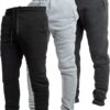 Ultra Performance 3 Pack Fleece Active Tech Joggers for Men, Mens Sweatpants with Zipper Pockets