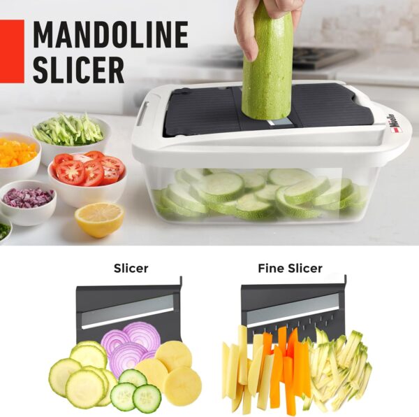 Mueller Pro-Series 10-in-1, 8 Blade Vegetable Chopper, Onion Mincer, Cutter, Dicer, Egg Slicer with Container, French Fry Cutter Potatoe Slicer, Home Essentials & Kitchen Gadgets, Salad Chopper