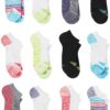 Hanes Girls' Cool Comfort Ankle, 12-Pair Pack Fashion Liner Socks