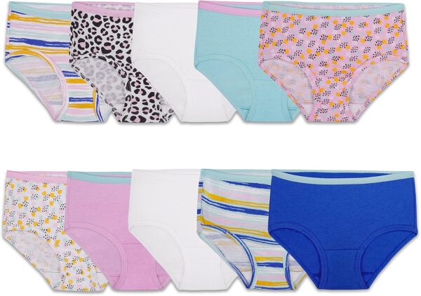 Fruit of the Loom Girls' Cotton Brief Underwear, Multipack