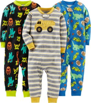 Simple Joys by Carter's Kids' 3-Pack Snug Fit Footless Cotton Pajamas