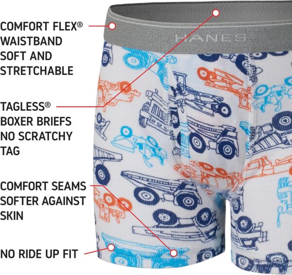 Hanes Boys' and Toddler Comfort Flex and ComfortSoft Boxer Briefs, Multipack