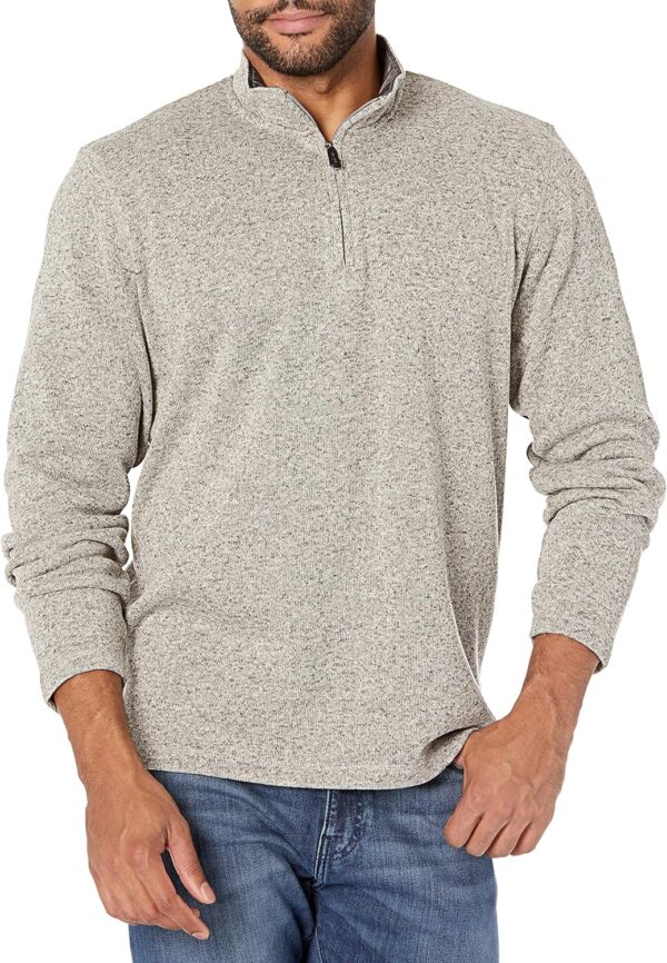 Wrangler Authentics Men's Long Sleeve Fleece Quarter-Zip Sweater