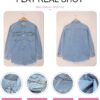 Dokotoo Women's Oversized Denim Jacket Casual Long Sleeve Denim Shirts Distresse Jean Jacket 2025 Spring Outfits