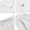 COOFANDY Men 2 Piece Linen Outfit Beach Button Down Shirt Casual Loose Pant Sets