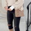 ETCYY Womens Oversized Sweaters Fall 2025 Fashion Clothes Trendy Batwing Sleeve Colorblock Striped Knit Pullover Tops