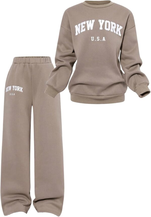 SOLY HUX Girl's Sweatsuit Letter Graphic Crewneck Sweatshirt Casual Sweatpants Sets 2 Piece Outfit