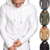 Lexiart Mens Fashion Athletic Hoodies Sport Sweatshirt Solid Color Fleece Pullover