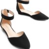 DREAM PAIRS Women's Low Wedge Ankle Strap Dress Flats Shoes