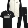 PUMA Boys' Fleece Jogger Set - 3 Piece Hoodie, T-Shirt, and Jogger Sweatpants - Athleisure Outfit Set for Boys (Sizes: 8-16)