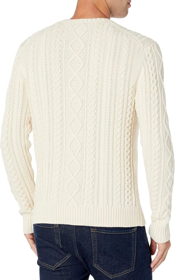 Amazon Essentials Men's Long-Sleeve 100% Cotton Fisherman Cable Crewneck Sweater