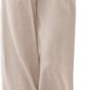 LILLUSORY Women's Linen Summer Palazzo Pants Flowy Wide Leg Beach Pants with Pockets