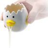 LuoCoCo Cute Egg Separator, Ceramics Vomiting Chicken Egg Yolk White Separator, Practical Household Small Egg Filter Splitter, Kitchen Gadget Baking Assistant Tool, Dishwasher Safe (Yellow)