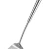 PRETYZOOM Stainless Steel Slotted Turner Spatula with Round Handle Heavy Duty Kitchen Utensil for Cooking Frying and Serving Essential Heat Resistant Kitchen Gadget