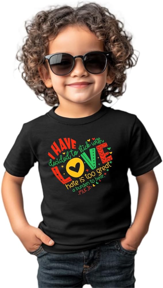 Toddler Black History T-Shirts for Boys Girls, Black History Month Shirts for Kids, Graphic Top Funny Letters Tees