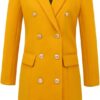 IDEALSANXUN Womens Fall Winter Wool Coats Double Breasted Midi Peacoat Trench Coats