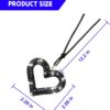 Mandark Bling Heart Car Hanging Accessories, Crystal Rhinestone Vehicle Rear View Mirror Charm Pendant Ornaments, Cute Diamond Auto Interior Hanger Decoration for Women Girls（Black）