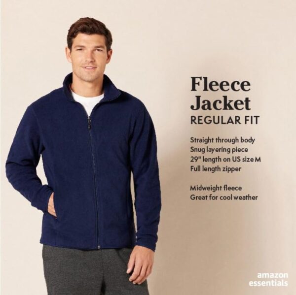 Amazon Essentials Men's Full-Zip Fleece Jacket (Available in Big & Tall)