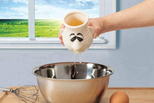 Egg Separator Funny Kitchen Gadget - Fun Snot Nose Egg Separator Tool Useful For Cooking And Baking White