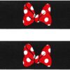 2 Pack Car Seat Belt Pad Cover Compatible with Minnie Mouse, Embroidered Logo Car Seat Belt Pads Safety Belt Strap Luggage Shoulder Pad