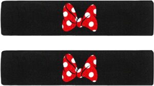 2 Pack Car Seat Belt Pad Cover Compatible with Minnie Mouse, Embroidered Logo Car Seat Belt Pads Safety Belt Strap Luggage Shoulder Pad