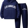 Toddler Boy Set - Letter Printing Long Sleeve Hoodie and Sweatpants - Fall Winter Boy Clothes Outfits Size (3-7T)