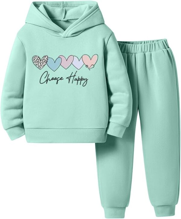 Girls Sweatsuits - Letter Printing Girls Pullover Hoodie & Toddler Pants - Outfit for Toddler Girls Size （3-7T